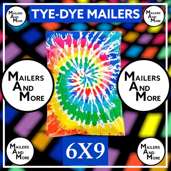 50 6X9 Poly Mailers Tie Dye Flat Shipping Envelopes PRICE IS FIRM - Picture 3 of 6